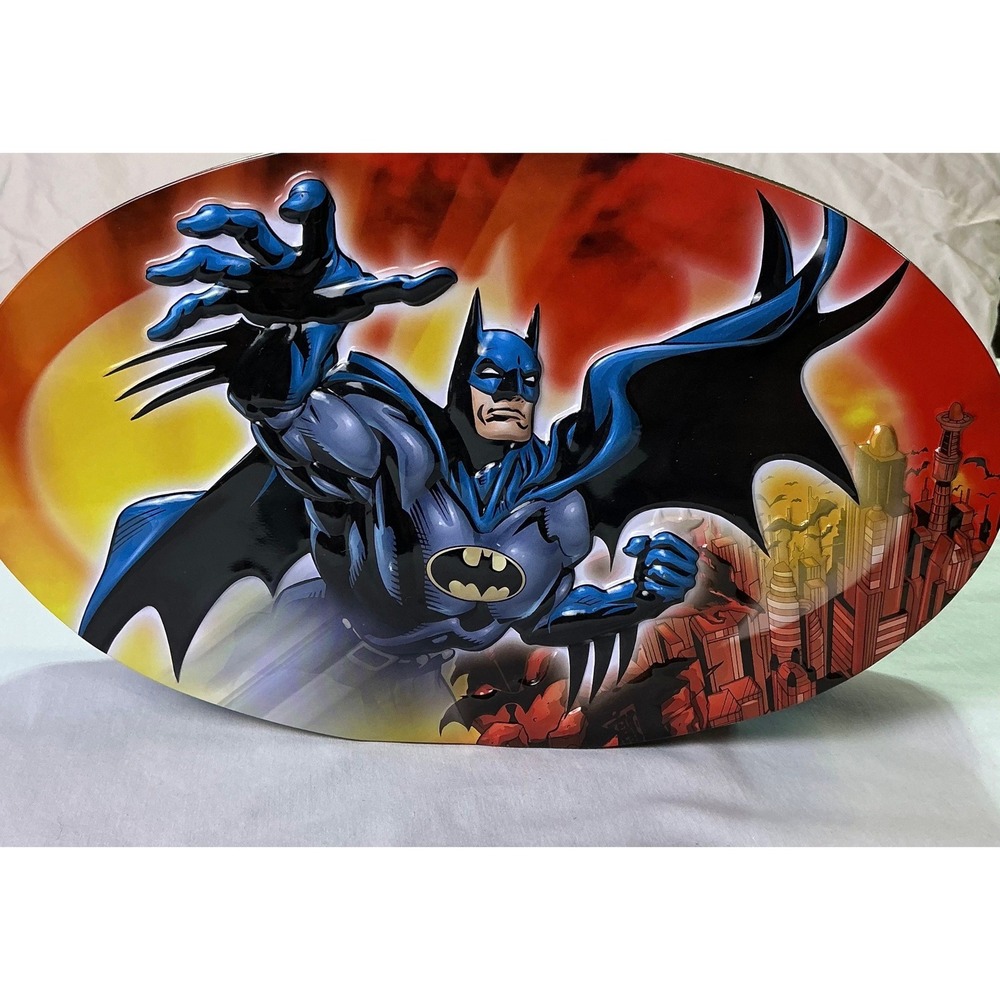 Batman Warner Bros Metal Popcorn Tin Empty Collectible‎ Container Superhero